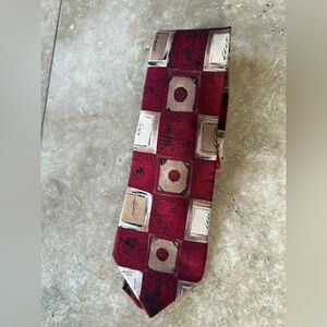 MARA COUNTESS MARA 100% silk men’s burgundy and gold tie excellent COND